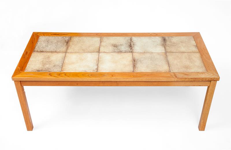 Appraisal: COFFEE TABLE DANISH Teak and tile x x in Estimate