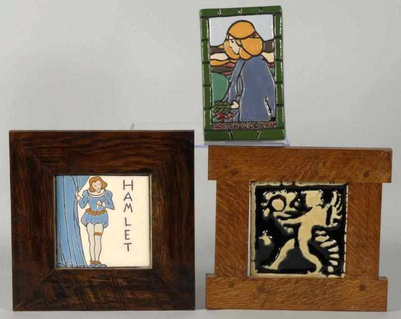 Appraisal: Lot of Framed Tile Pieces Description All housed in contemporary