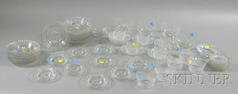 Appraisal: Fifty-one Pieces of Colorless Glass Tableware thirty-nine pieces set of