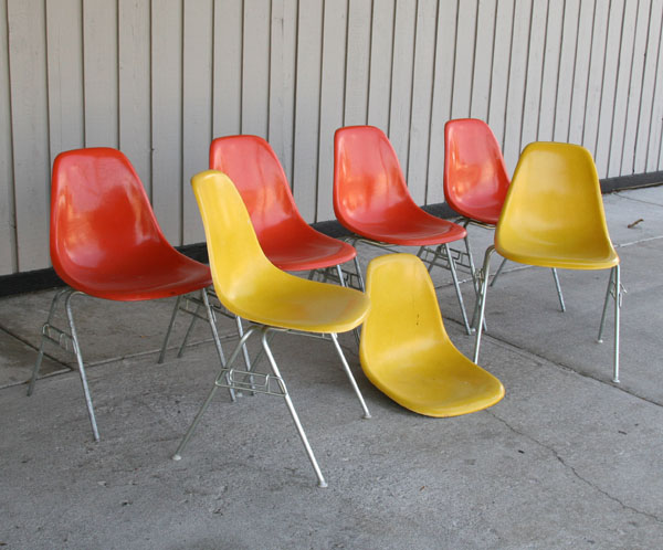 Appraisal: Charles and Ray Eames set of six plus one fiberglass