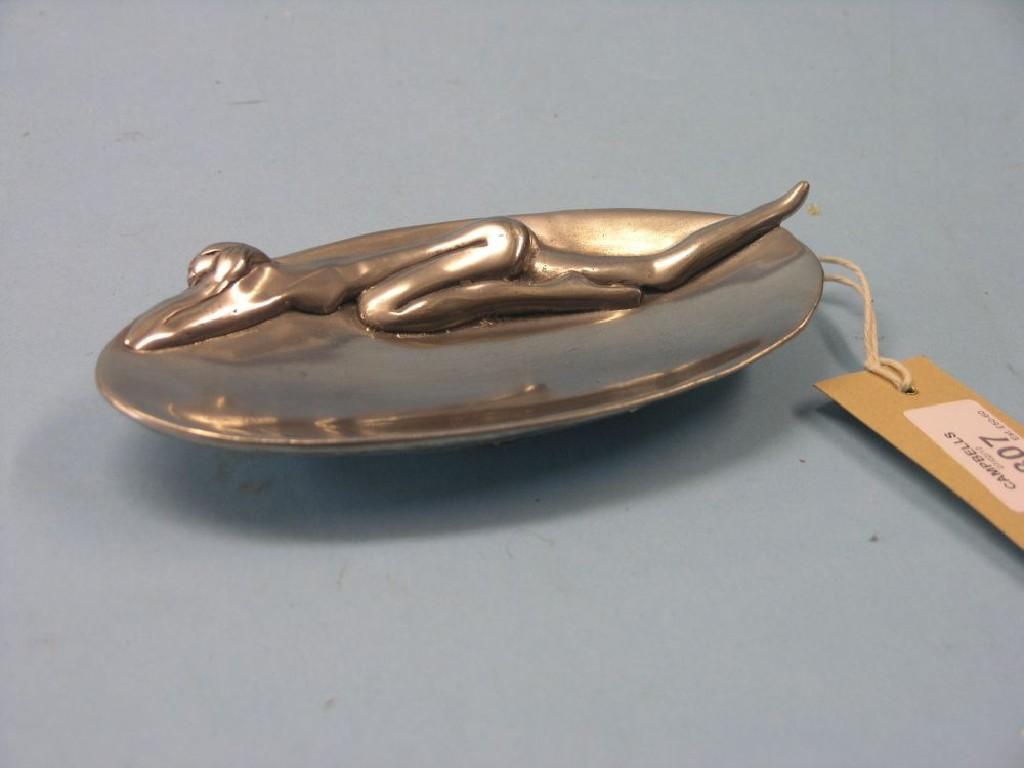 Appraisal: Carrol Boyes a pewter dish oval-shape cast with a nude