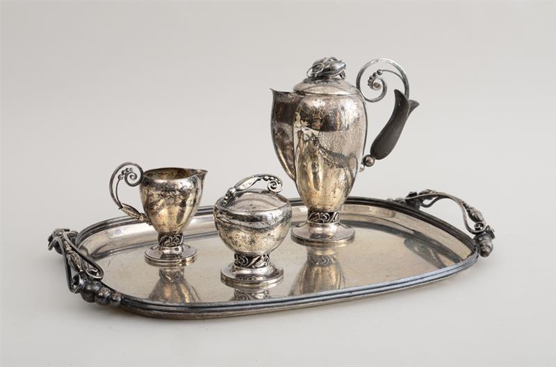 Appraisal: LA PAGLIA DESIGN INTERNATIONAL SILVER THREE-PIECE AFTER DINNER COFFEE SERVICE