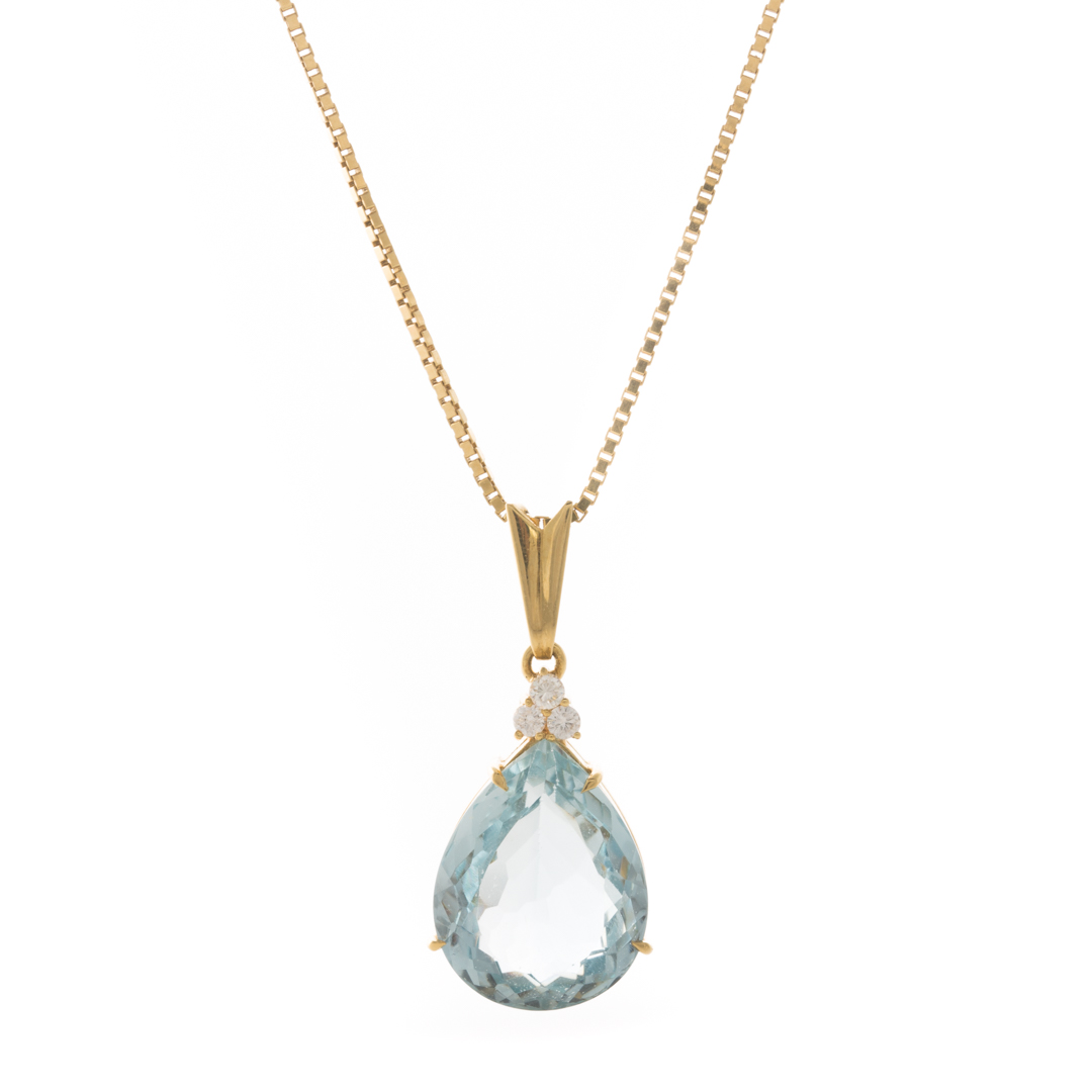 Appraisal: A Lady's ct Natural Aquamarine Pendant in K K yellow