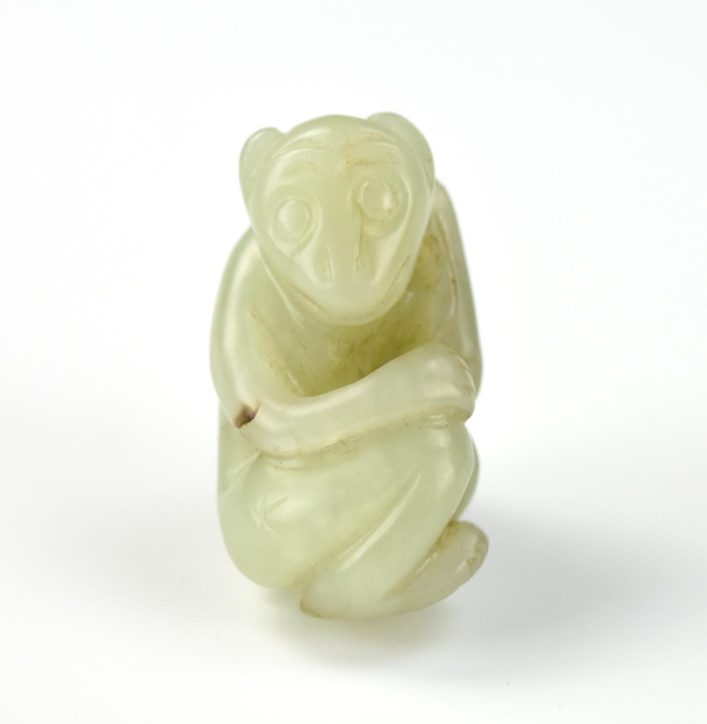 Appraisal: CHINESE JADE PENDANT OF MONKEY FIGURE Chinese a jade pendant