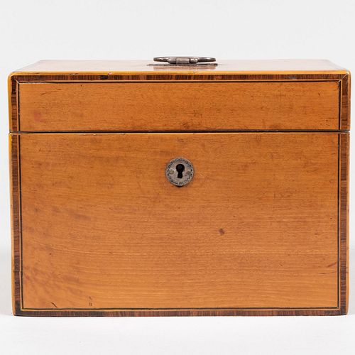 Appraisal: ENGLISH INLAID SATINWOOD TEA CADDY x x in Property from