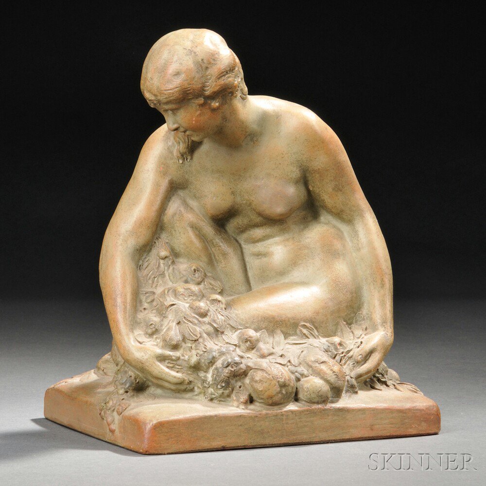 Appraisal: Marcel Bouraine French - Nude Figure terra-cotta modeled as a