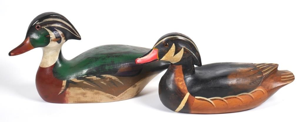 Appraisal: Two vintage wood duck decoys Hornick Bros Stoney Point Decoys