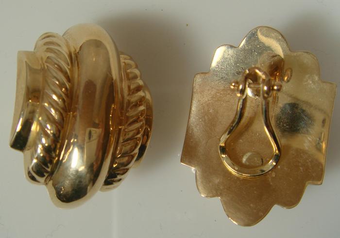 Appraisal: Pair of K YG earrings x dwt Estimate -