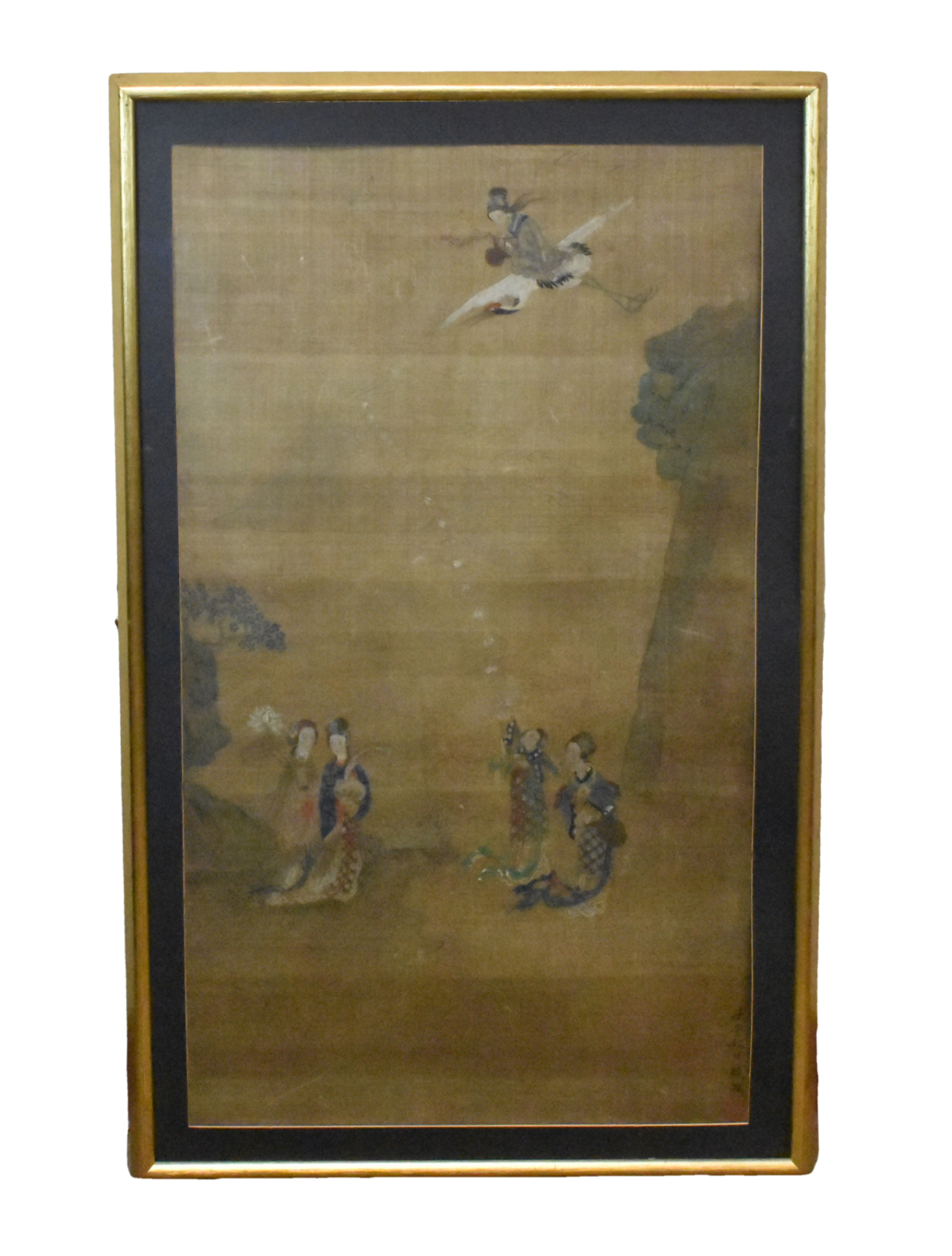 Appraisal: A Chinese painting on silk of a lady on a