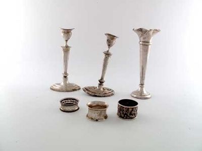 Appraisal: Miscellaneous modern silver a pair of candlesticks A F a