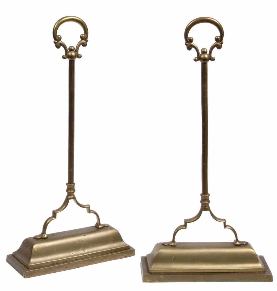 Appraisal: PAIR OF BRASS DOORSTOPS - Pair of th c Replicas