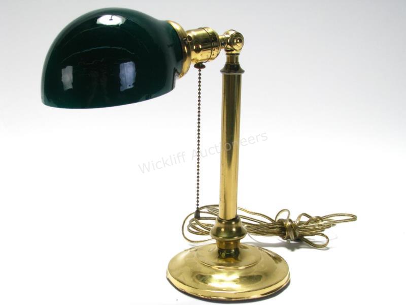 Appraisal: An antique Emeralite lamp model S Desk Lamp brass base