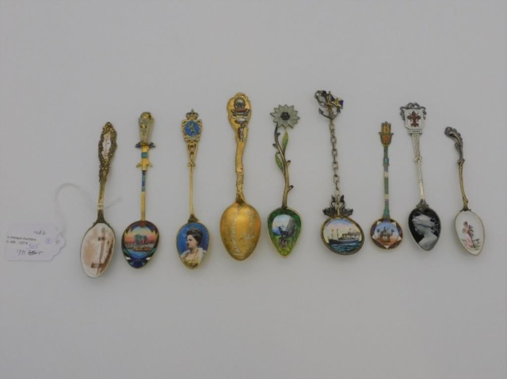 Appraisal: spoons To include Jacksonville sterling spoon with figure long New