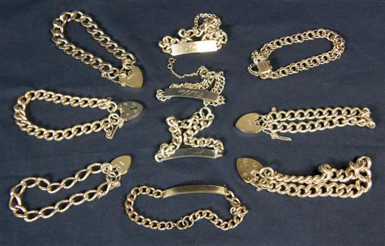 Appraisal: Ten silver bracelets various dates and makers oz