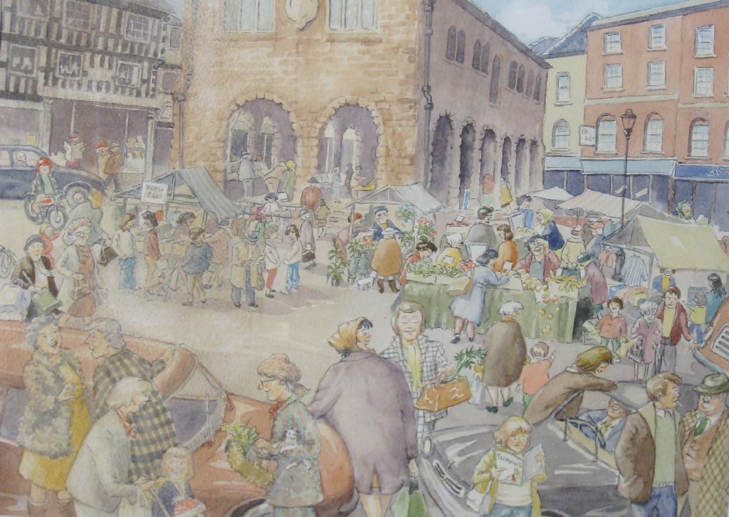 Appraisal: ROY MACREADY Market-Place Ross-on-Wye signed watercolour x in one other