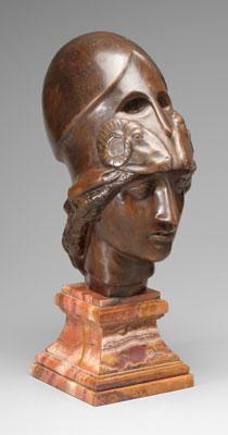 Appraisal: Classical bronze bust Athena after the antique patinated bronze orange