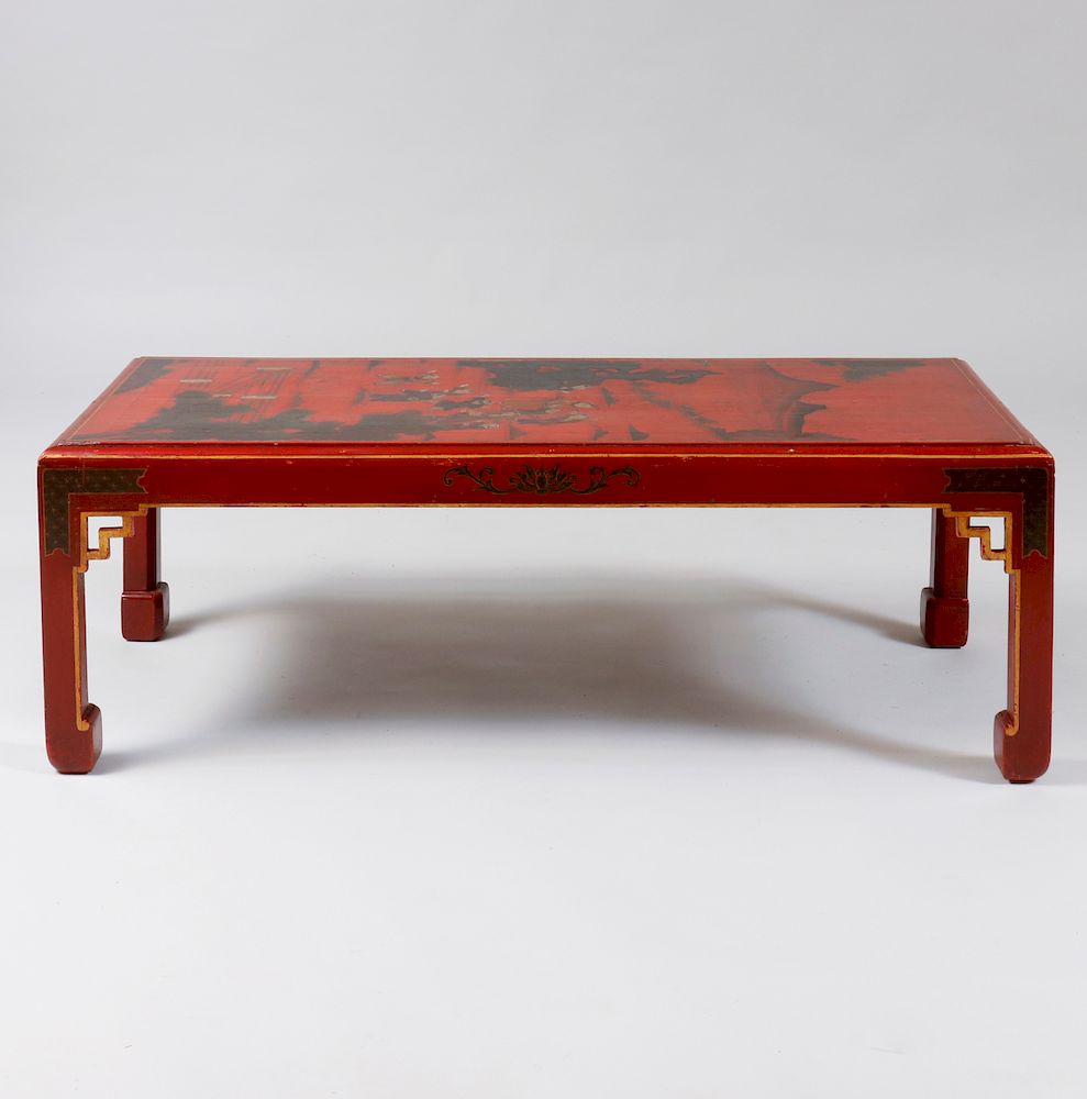 Appraisal: Chinese Style Red Painted Low Table x x in Property