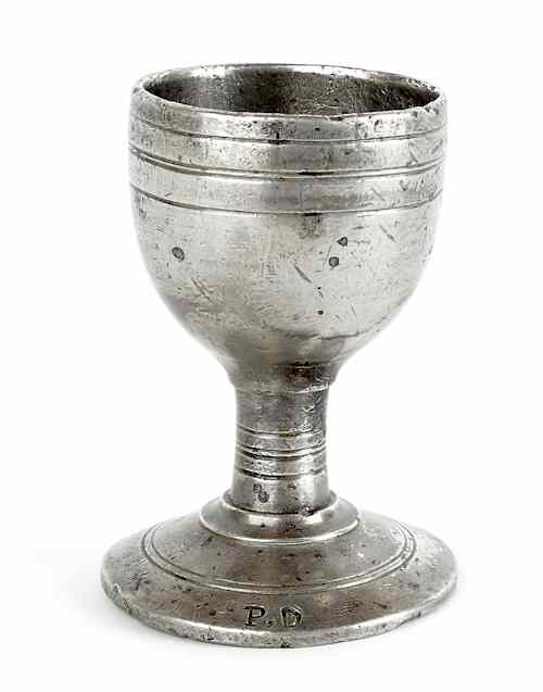 Appraisal: Peter Derr Berks County Pennsylvania - pewter egg cup stamped