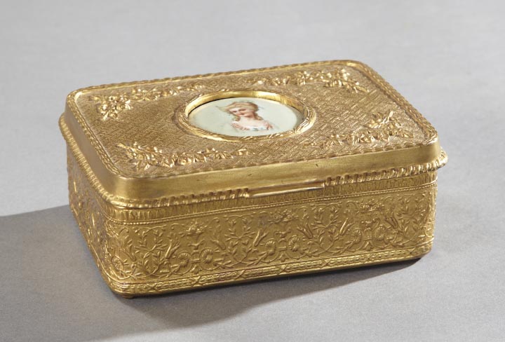 Appraisal: Belle Epoque Gilt-Brass Jewel Box first quarter th century in