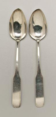 Appraisal: Two Vogler coin silver spoons fiddle handles marked quot J