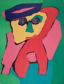 Appraisal: Karel Appel silkscreen Karel Appel Dutch - - ''Cosy Face''-