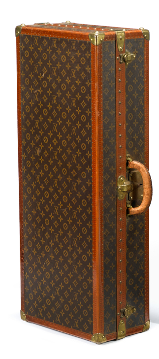 Appraisal: Louis Vuitton wardrobe case first half th century Of upright