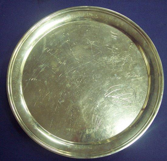 Appraisal: Additional LotStirling silver circular salver with presentation inscription from the