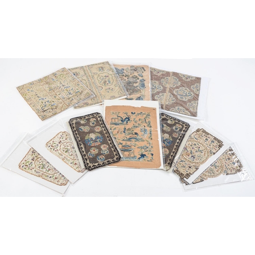 Appraisal: Eleven fragments of Chinese embroidery late th and th c