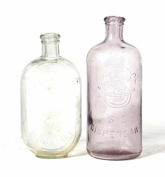 Appraisal: South Carolina Dispensary bottles late th early th century one