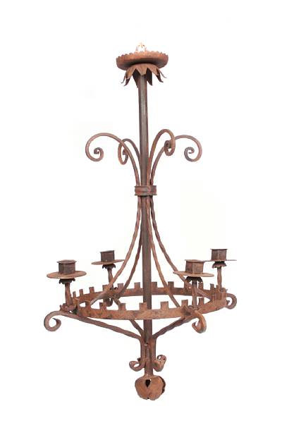 Appraisal: A Baroque style wrought metal chandelier height in