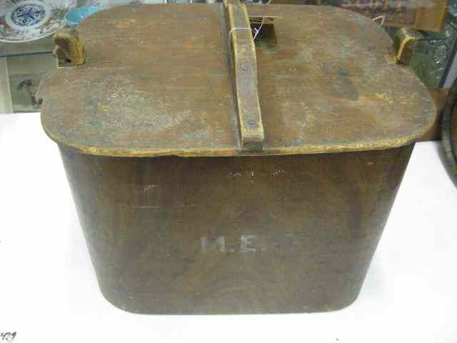 Appraisal: Victorian Grain Painted Bentwood Box interesting wood locking top ''