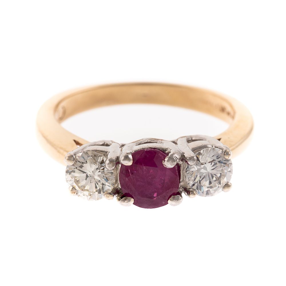 Appraisal: A Ladies Ruby Diamond Ring in Platinum K Platinum and