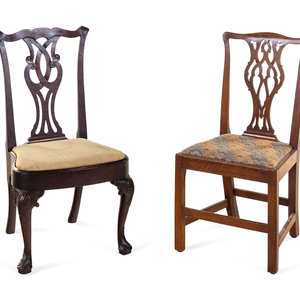 Appraisal: A Queen Anne Mahogany Side Chair and a George III