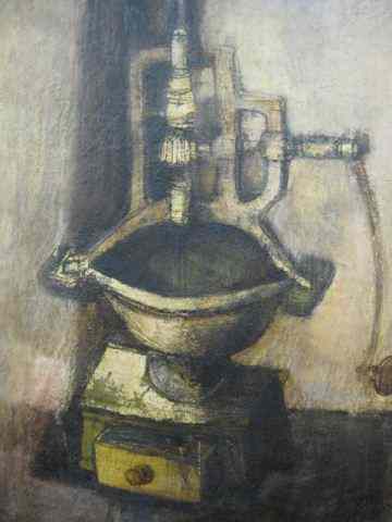 Appraisal: Giorgio Scalco Oil still life with coffee mill on canvas