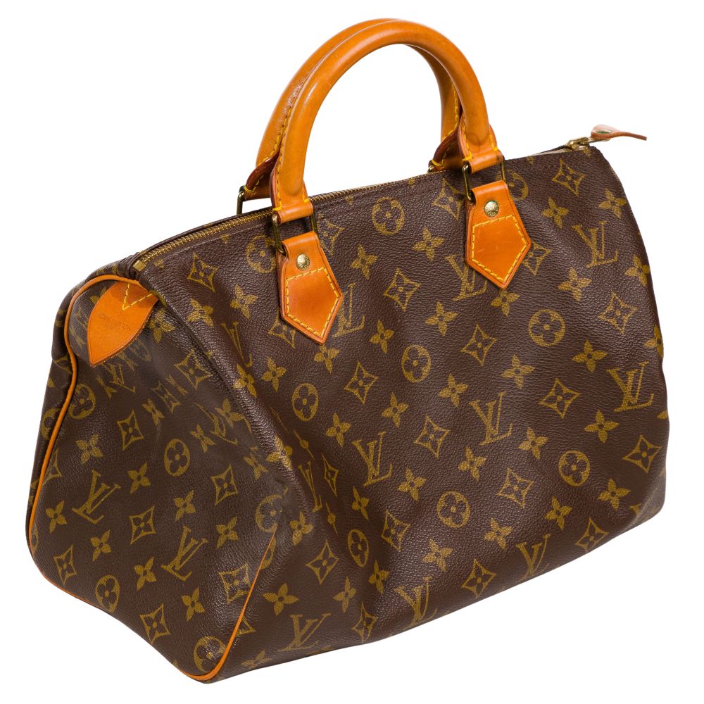 Appraisal: LOUIS VUITTON SPEEDY HANDBAGDoctor bag style brown monogram canvas and