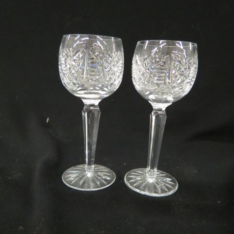 Appraisal: Waterford Cut Crystal Wine Goblets a diamond step fan design