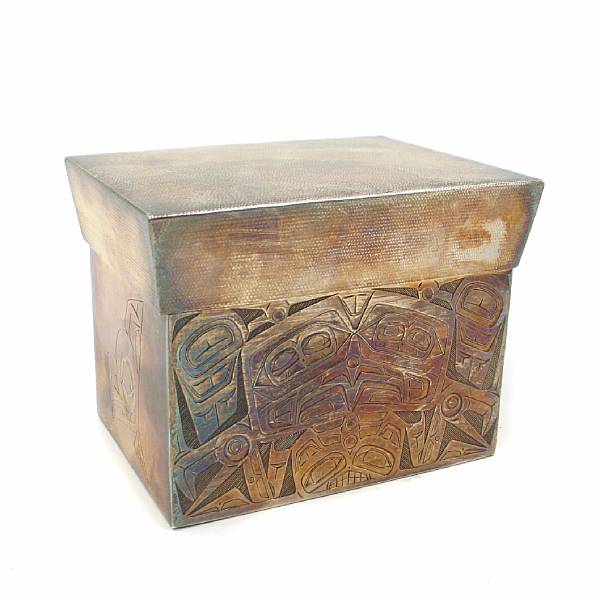 Appraisal: A Canadian sterling silver table box'Ksan Indian Craft Village Hazelton