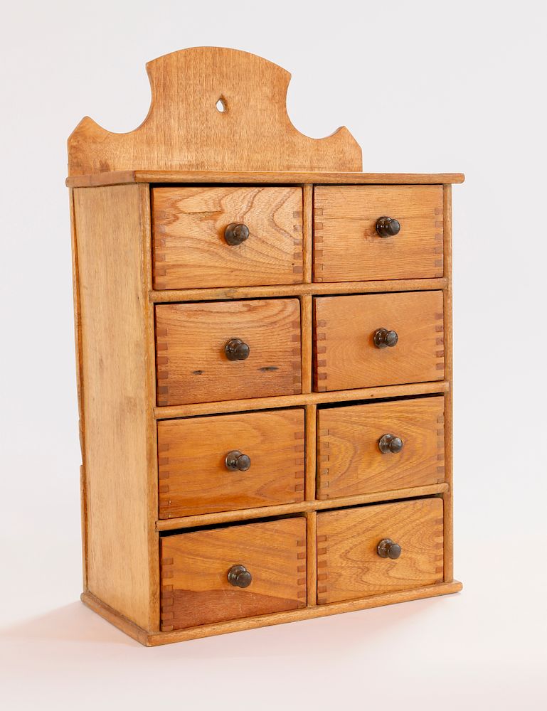 Appraisal: -Drawer Wood Spice Cabinet Exclusive on Bidsquare -Drawer Wood Spice