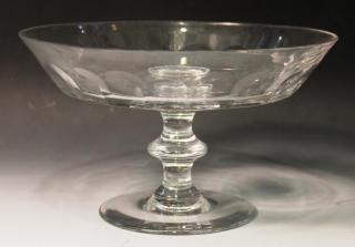 Appraisal: Val St Lambert Cut Crystal Compote The bowl cut on