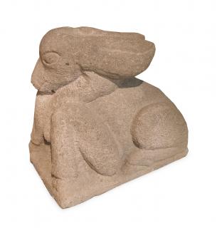 Appraisal: A Large Carved Stone Figure of a Rabbit Height inches