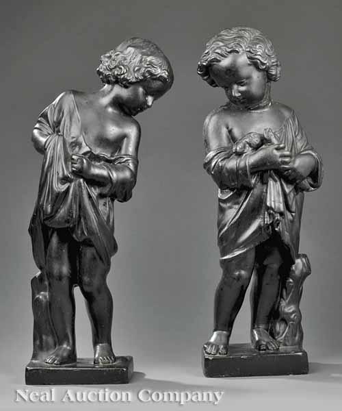 Appraisal: A Pair of Continental Composition Figures of Putti late th