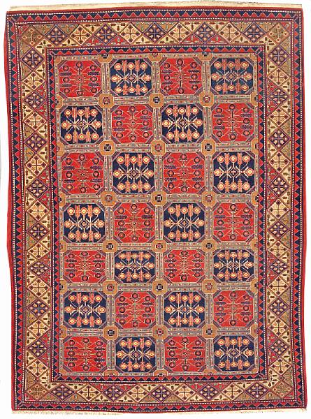 Appraisal: A part silk Dabir Kashan rug Central Persia circa size