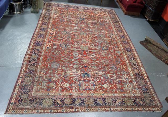 Appraisal: Antique Oversize Heriz Carpet From a Manhattan NY estate Dimensions