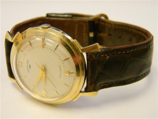 Appraisal: WATCH Man's Hamilton electric wrist watch K yellow gold not