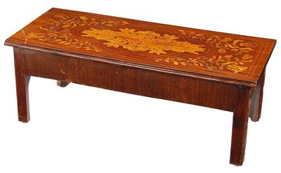 Appraisal: A Dutch mahogany and marquetry low table in cm h