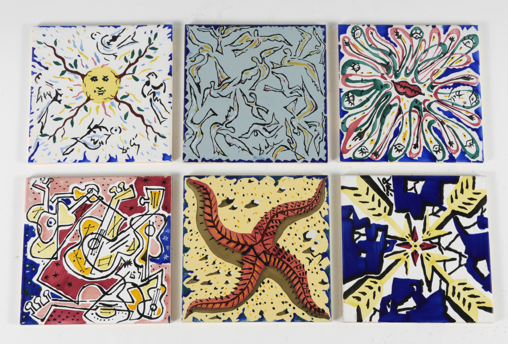 Appraisal: DALI Salvador Spanish - Set of glazed ceramic tiles each