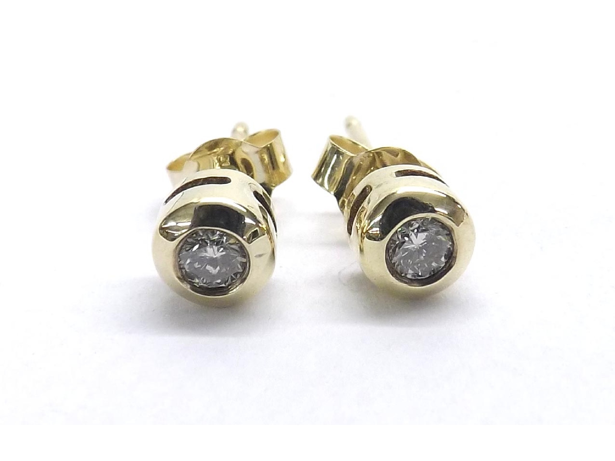 Appraisal: Pair of ct diamond ear studs round brilliant-cut ct approx