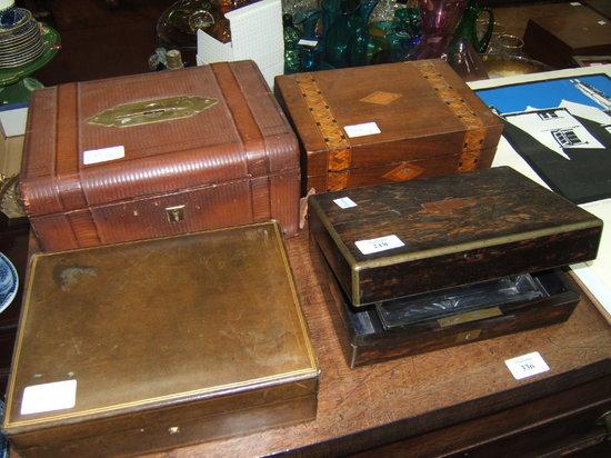 Appraisal: A late Victorian exotic hardwood dressing box with brass mounts