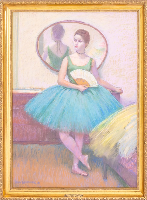 Appraisal: LOUIS KRONBERG IN THE DRESSING ROOM PASTEL Louis Kronberg American