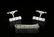 Appraisal: A Georg Jensen Sterling Silver Cufflings and Tie Bar Set